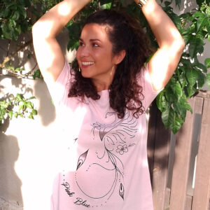 Camiseta Feminina Agodão Estampa Fênix PinkBlue